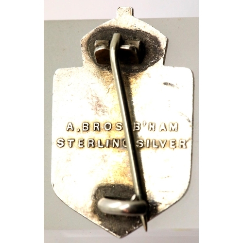 1098 - Rare vintage WWII sterling silver and enamel Civil Nursing Reserve badge, approximate H: 30 mm, stam... 