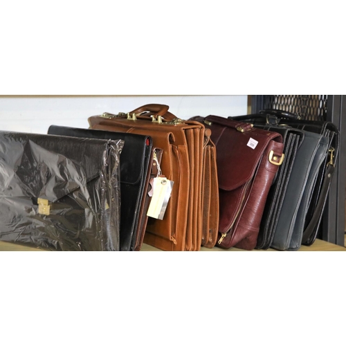 3006 - Nine briefcases and folio cases, mostly new. P&P Group 3 (£25+VAT)