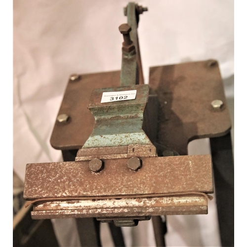 3102 - Two foot operated cast iron leather presses. Not available for in-house P&P