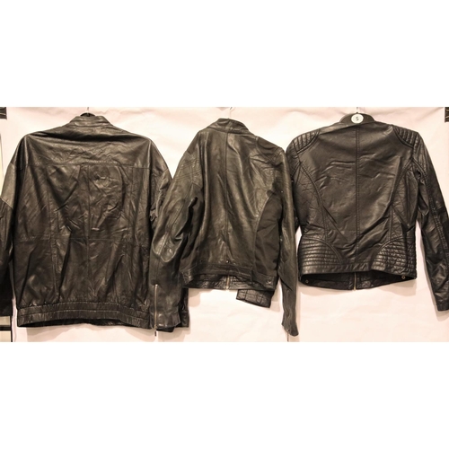 3185 - Three leather jackets. P&P Group 3 (£25+VAT)