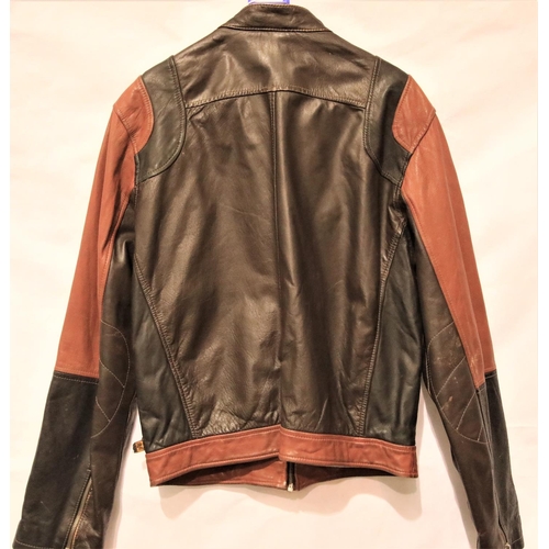 3186 - Alpha Industries medium leather biker jackets in brown colours. P&P Group 3 (£25+VAT)