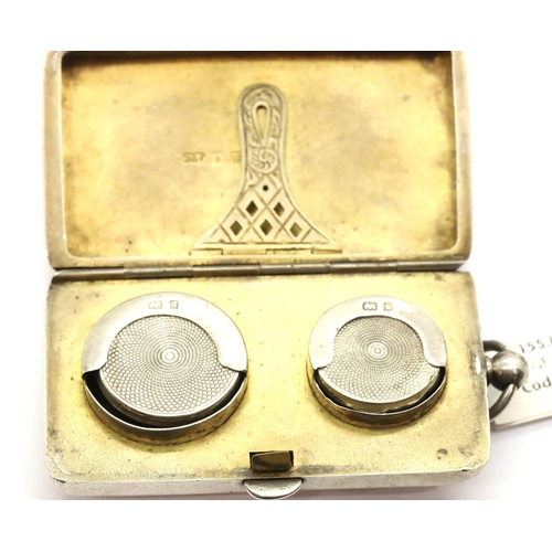 1021 - Edwardian hallmarked silver sovereign and half sovereign holder with gilt interior, Birmingham assay... 