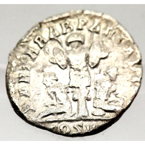 1107 - Septimius Severus - Roman Empire Silver Denarius - Captives with hands tied behind back. P&P Group 1... 