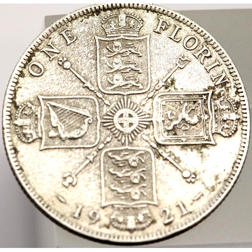 1118 - 1921 - Silver Florin of King George V. P&P Group 1 (£14+VAT for the first lot and £1+VAT for subsequ... 