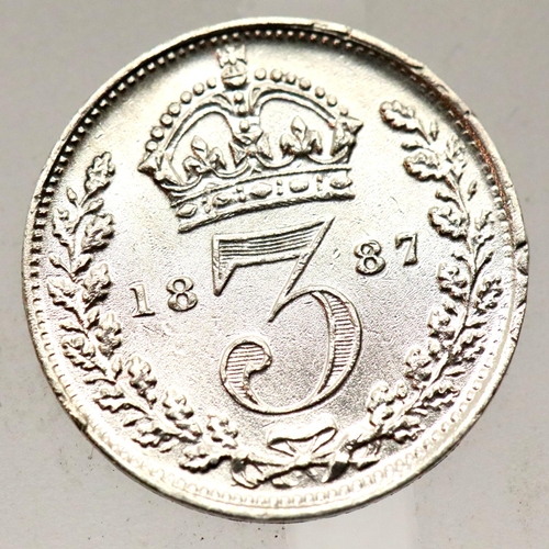 1147 - 1887 - Silver Threepence of Queen Victoria. P&P Group 1 (£14+VAT for the first lot and £1+VAT for su... 