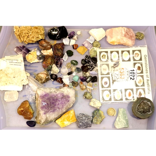 1072 - Quantity of rock crystals and gemstones. P&P Group 3 (£25+VAT for the first lot and £5+VAT for subse... 