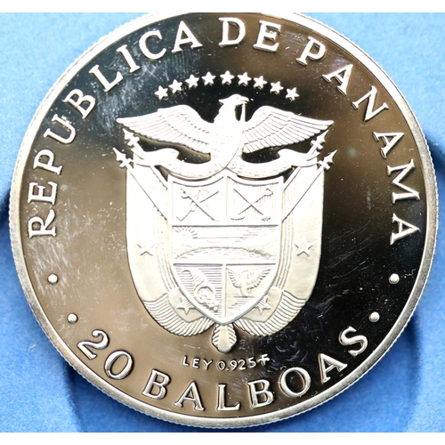 1100 - Panama, 20 Balboas sterling silver coin, 129g. P&P Group 1 (£14+VAT for the first lot and £1+VAT for... 