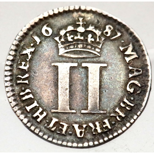 1119 - 1687 - Silver Maundy Twopence of King James II. P&P Group 1 (£14+VAT for the first lot and £1+VAT fo... 