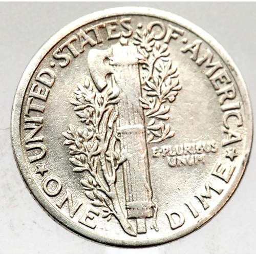 1144 - 1941 USA - Silver Mercury Dime. P&P Group 1 (£14+VAT for the first lot and £1+VAT for subsequent lot... 