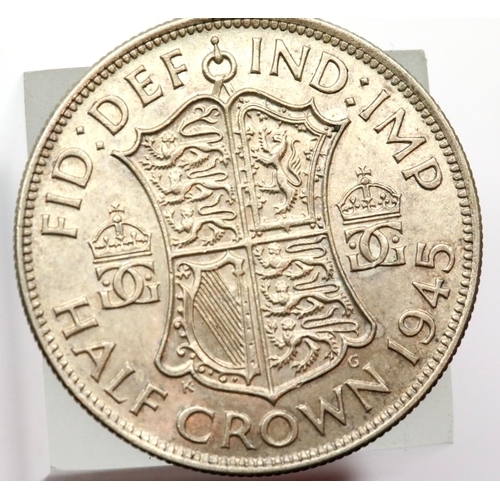 1174 - 1945 - Silver Half Crown of King George VI. P&P Group 1 (£14+VAT for the first lot and £1+VAT for su... 