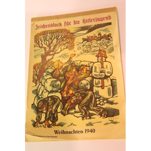 1192 - ** WITHDRAWN**German WWII Hitler Youth Sketch Pad with some interesting artwork. P&P Group 2 (£18+VA... 