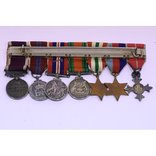 1183 - Miniature bar of WWII and later medals, including MBE. P&P Group 2 (£18+VAT for the first lot and £3... 