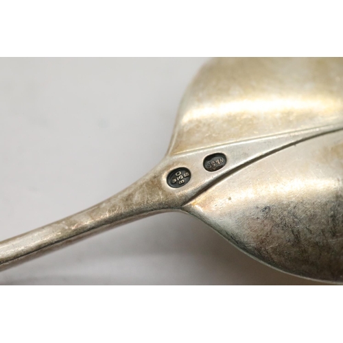 1278 - Hallmarked silver hatpin holder, three silver spoons and a white metal server. P&P Group 2 (£18+VAT ... 