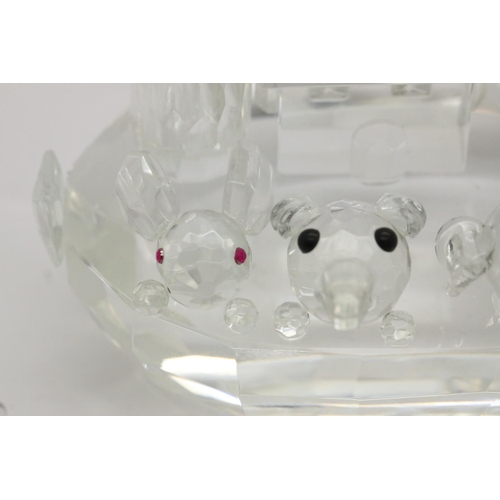 1285 - Seven pieces of Swarovski and similar style figurines and flowers, largest being Noah's Ark. P&P Gro... 