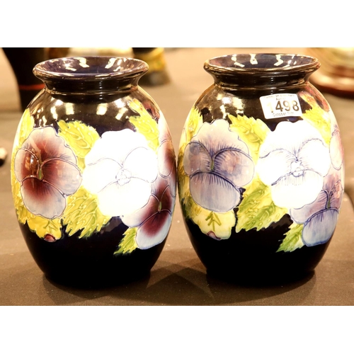 1380 - Two imitation Moorcroft vases, made in China in the 1970s, each H: 22 cm. P&P Group 3 (£25+VAT for t... 