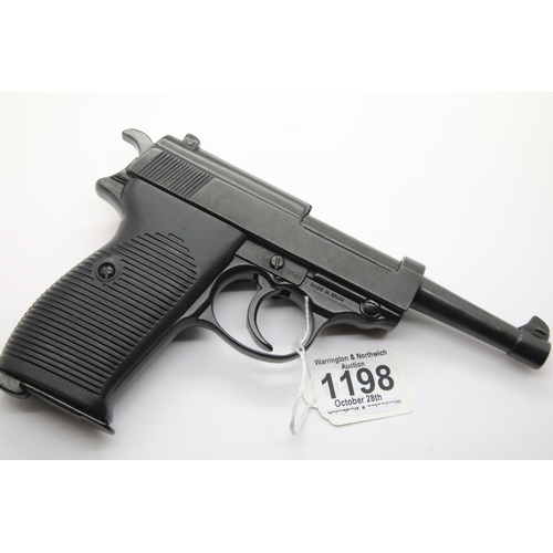 1198 - WWII P38 9mm replica handgun by Denix of Spain. P&P Group 2 (£18+VAT for the first lot and £3+VAT fo... 