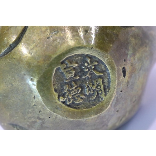 1234 - Brass four faced Buddha head with impressed seal to base, H: 6 cm. P&P Group 1 (£14+VAT for the firs... 