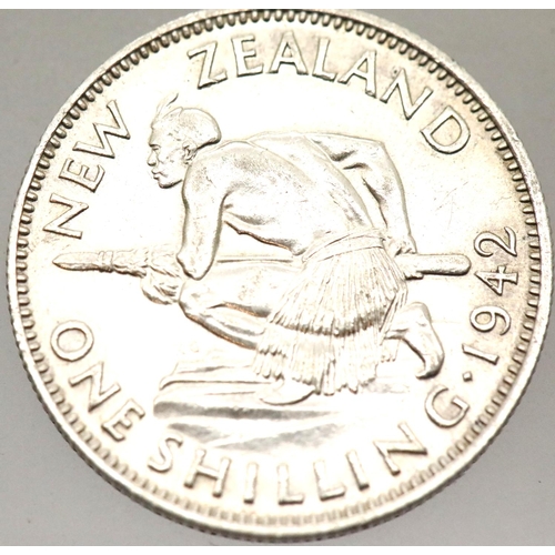 1180f - 1942 New Zealand 1 shilling. P&P Group 1 (£14+VAT for the first lot and £1+VAT for subsequent lots)