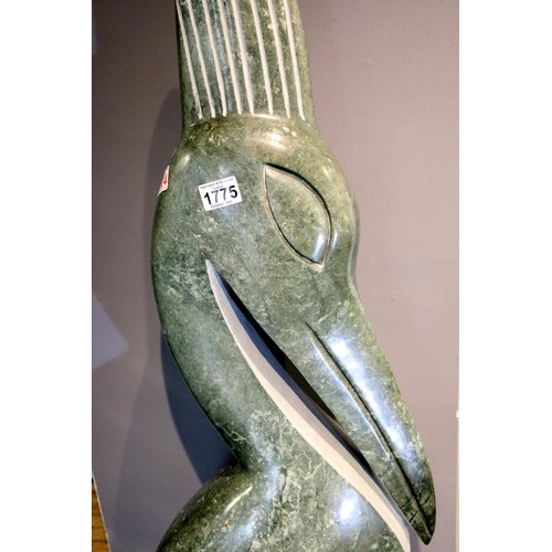 1513 - Large sculptured soapstone Pelican and Chicks, H: 143 cm. Not available for in-house P&P.