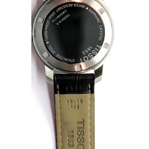 1037 - Gents Tissot 1853 calendar wristwatch with black dial. P&P Group 1 (£14+VAT for the first lot and £1... 