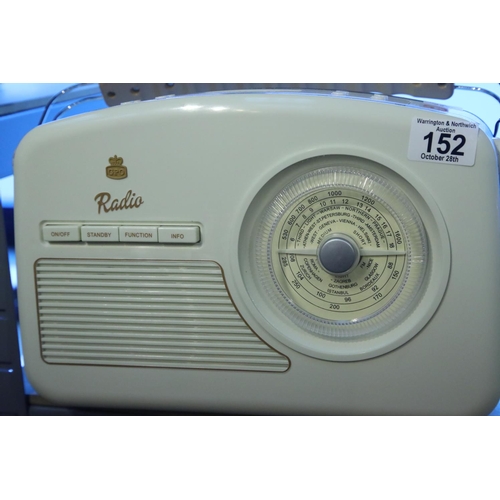 152 - Cream GPO Rydell retro portable DAB+ / DAB band III / FM digital radio with retro dial face; in work... 