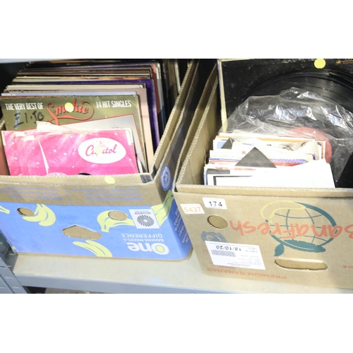 174 - Two boxes of mixed genre LP records. Not available for in-house P&P