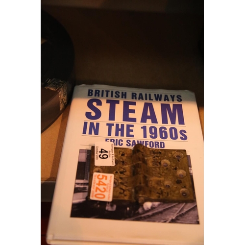 49 - Original London and North West Railways door hinge and a steam railways book. Not available for in-h... 