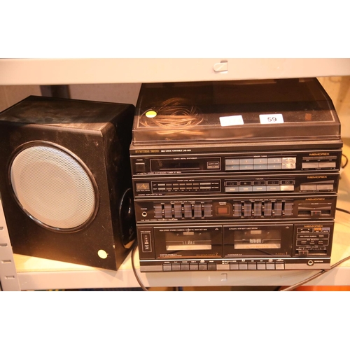 59 - Memorex stereo system and speaker. Not available for in-house P&P
Condition Report: All electrical i... 