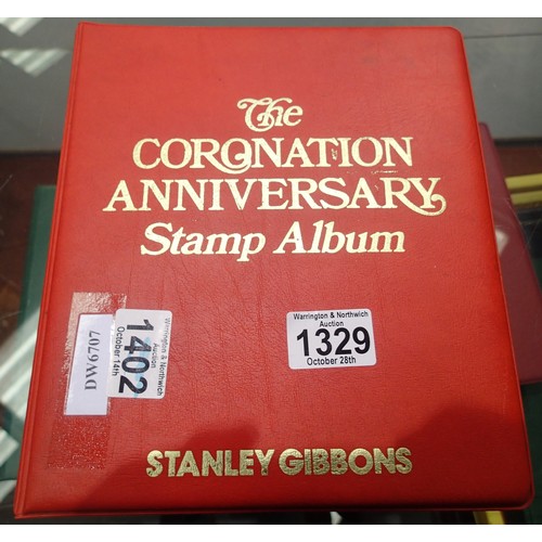 1329 - Stanley Gibbons Coronation anniversary album including 81 miniature sheets. P&P Group 1 (£14+VAT for... 