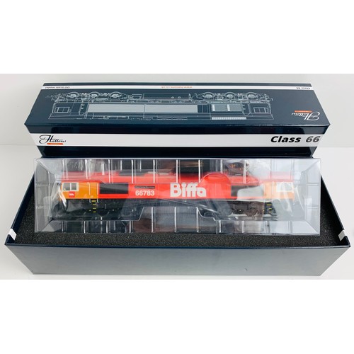 2002 - Hattons Models OO H4-66-032  Class 66 783 Biffa Red Livery The Flying Dustman - Brand New Ex Shop St... 