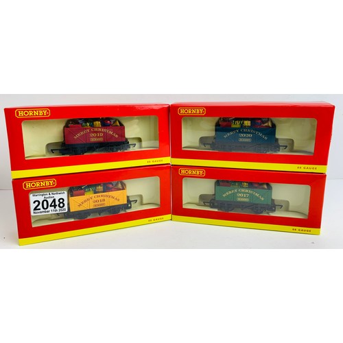 2048 - 4x Hornby Christmas Wagons - 2017, 2018, 2019, 2020 - All Boxed. P&P Group 2 (£18+VAT for the first ... 