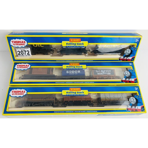 2072 - Hornby OO Thomas & Friends R9704, R9705, R9706 - Triple Wagon Packs - Boxed. P&P Group 2 (£18+VAT fo... 