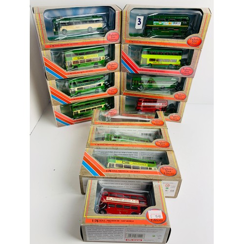 2075 - 12x EFE 1:76 Scale Buses - All Boxed. P&P Group 3 (£25+VAT for the first lot and £5+VAT for subseque... 