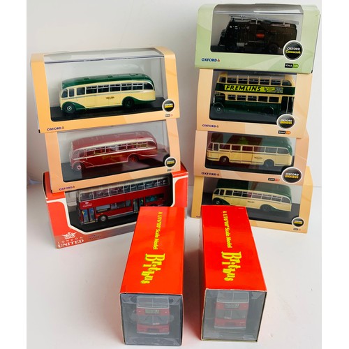 2077 - 9x Assorted 1:76 Buses - To Include: Britbus, Oxford & Northcord - All Boxed. P&P Group 3 (£25+VAT f... 