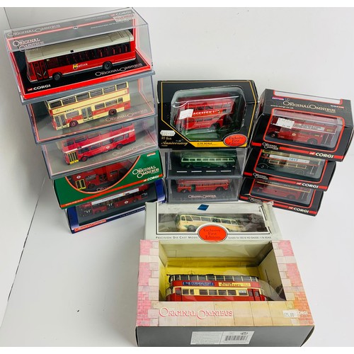 2079 - 13x Assorted 1:76 Buses - Including Corgi OM46601 'New Bus for London' - All Boxed. P&P Group 3 (£25... 