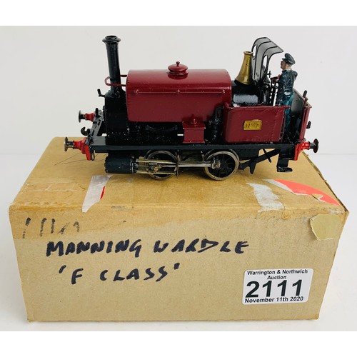 2111 - O Gauge Kit Built 'Manning Wardle F Class' Loco. P&P Group 2 (£18+VAT for the first lot and £3+VAT f... 