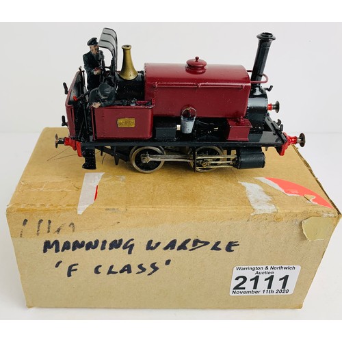 2111 - O Gauge Kit Built 'Manning Wardle F Class' Loco. P&P Group 2 (£18+VAT for the first lot and £3+VAT f... 