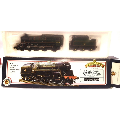 2241 - Bachmann 31-101 Class 4MT, 75023 Green, Late Crest. P&P Group 1 (£14+VAT for the first lot and £1+VA... 