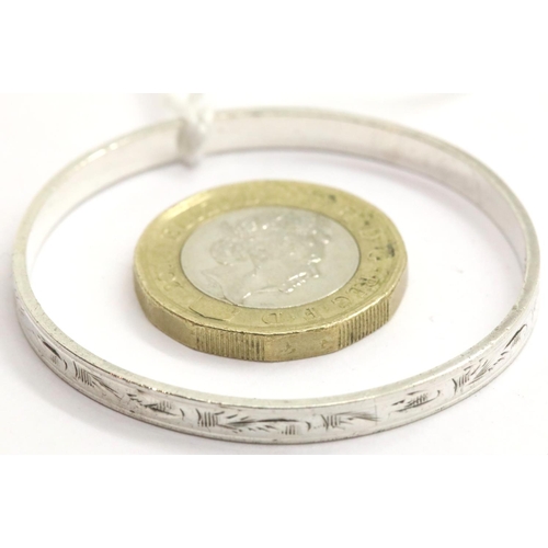 1058 - Childs sterling silver Christening bangle by Charles Horner, 6.6g. P&P Group 1 (£14+VAT for the firs... 
