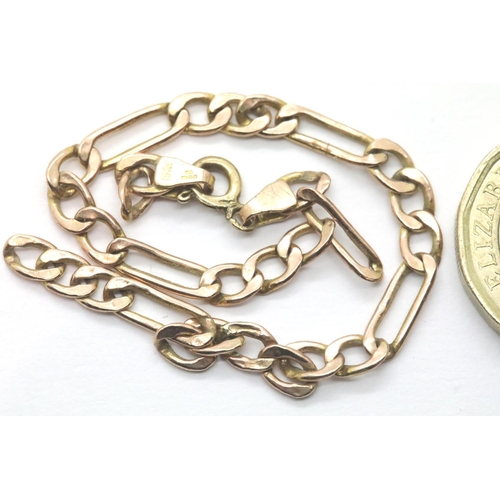 1007 - Broken 9ct gold bracelet, 2.0g, L: 17 cm. P&P Group 1 (£14+VAT for the first lot and £1+VAT for subs... 