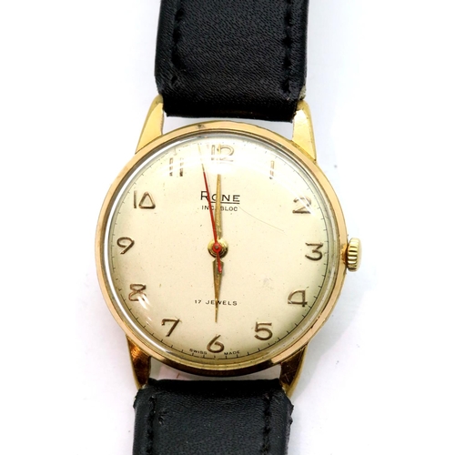1040 - Gents Rone vintage manual wristwatch, not working at lotting. P&P Group 1 (£14+VAT for the first lot... 