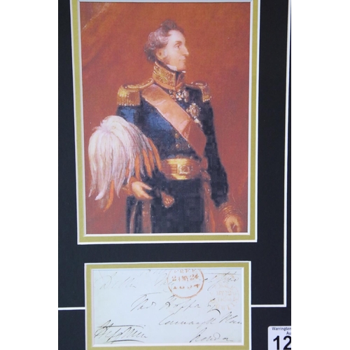 1244 - Sir Hussey Vivian, framed signature and print, with CoA from Universal Autograph Collectors' Club, o... 