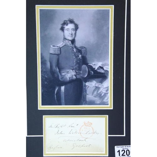 1246 - Field Marshall Fitzroy Somerset, 1st Baron Raglan, framed signature and photograph, overall, 30 x 42... 