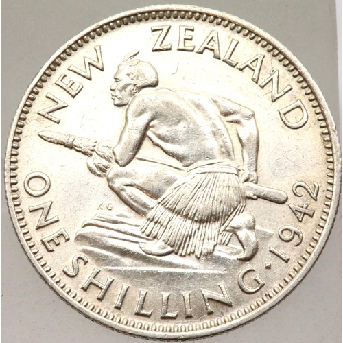 1192 - 1942 New Zealand 1 shilling. P&P Group 1 (£14+VAT for the first lot and £1+VAT for subsequent lots)