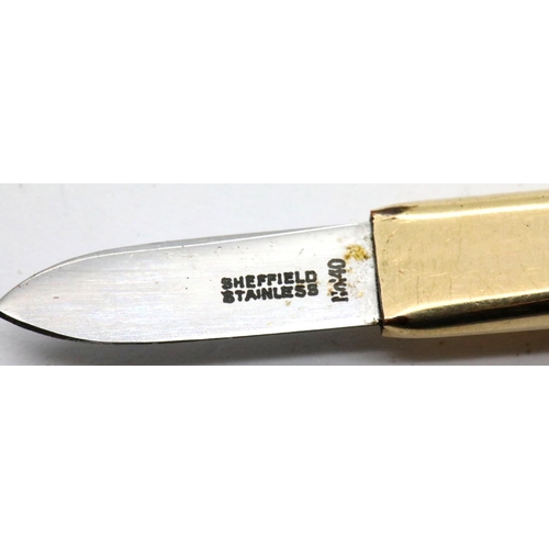 1126 - Vernons K knife propelling penknife tubular form with pocket clip, the top turning to reveal the poi... 