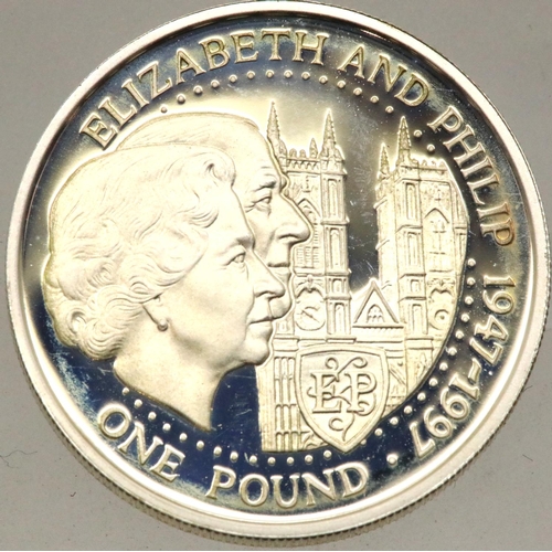 1190 - Guernsey 1997 silver proof £1 coin. P&P Group 1 (£14+VAT for the first lot and £1+VAT for subsequent... 