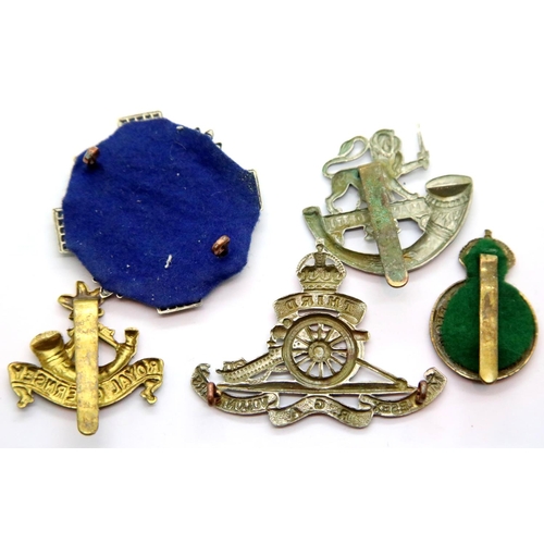 1223 - Five British Territorial Cap Badges. P&P Group 1 (£14+VAT for the first lot and £1+VAT for subsequen... 