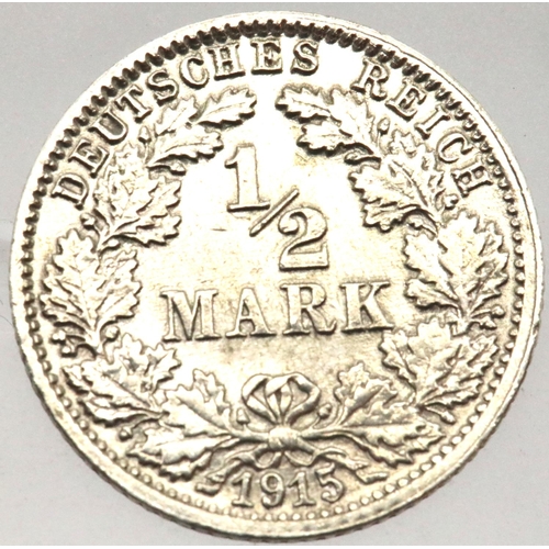 1155 - 1915 F mint (Stuttgart) - Silver Half Mark of German Reich. P&P Group 1 (£14+VAT for the first lot a... 
