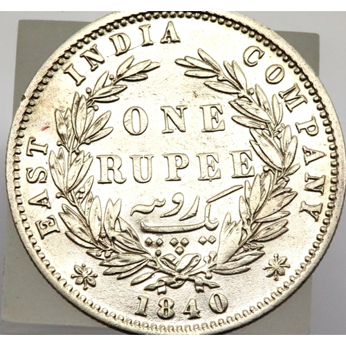 1176 - 1840 - Silver Rupee of Queen Victoria - Colonial India. P&P Group 1 (£14+VAT for the first lot and £... 