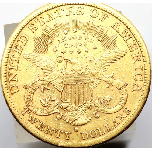 1193 - American 1880 Gold San Francisco mint 20 Dollar coin with fine definition. P&P Group 2 (£18+VAT for ... 